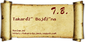 Takaró Bojána névjegykártya
